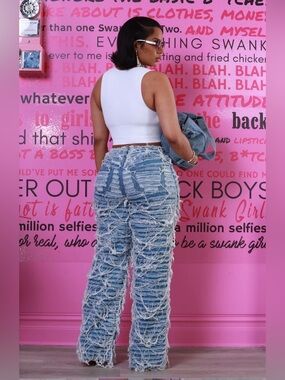 Tear It Up  Distressed Jeans New Size 2x 18 Premium Heavy Denim Great Deal🔥